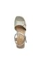 59244 Beige Genuine Leather Heeled Women's Sandals - 3