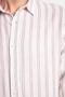 Relax Fit Oversize Flowy Relaxed Cut Striped Linen Sports Men's Shirt - 3