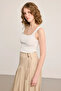 Buckle Pilica Long Skirt - Beige - 5