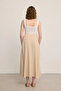 Buckle Pilica Long Skirt - Beige - 6