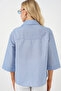 Women's Single Pocket Embroidered Shirt 20328 - Navy Blue - 6