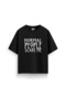 Normal People Scare Me Printed Relaxed Fit Black Women's Tshirt - 2