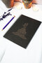 A5 Izmir Clock Tower Black Kraft Cover Unlined Notebook (120 Pages) 15X21 cm - Memory Notebook