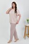 Women's Plus Size Short Sleeve Combed Cotton Pajamas Set Milk Coffee 202510 - 4