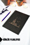 A5 Maiden Tower Themed Black Kraft Cover Notebook - Daily Planner - 45 Sheets (90 Pages) 15X21 cm