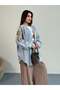 Embroidered Detail Oversized Denim Jacket 8823 - Light Blue - 2