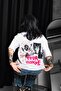 Pour Homme Printed Oversize Unisex White Tshirt - 4