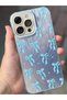 iPhone 16 Pro Max Compatible Blue Bow Printed Case with Hologram on the Back - 7