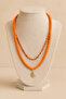 Colorful and Orange Fimo Bead Necklace Set – Cactus Detailed - 2