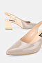 Women's Mink Patent Leather Genuine Leather 34-35-41 Number Heeled Open Back Shoes - 6