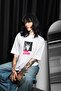 Pour Homme Printed Oversize Unisex White Tshirt - 3
