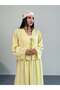 Tie Detail Jacket and Long Skirt Two Piece Set 8842 - Yellow - 2