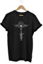 Motorcycle Wing and Skeleton Linear Design Printed 100% Cotton Regular Fit Premium Black T-Shirt