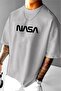 Men's Nardo Gray Nasa Printed Oversize Tshirt