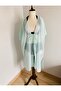 Women's Water Green Turquoise Thin Cotton Front Tie Pareo