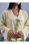 Tie Detail Jacket and Long Skirt Two Piece Set 8842 - Yellow - 3