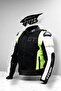 Forte Gt Titan Neon Yellow, Threading Protection Leather Textile 4 Seasons Motorcycle Jacket Coats - 3