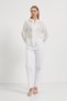Textured V-Neck Blouse with Ruffles on the Front - 3