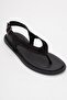 Belinda Black Suede Genuine Leather Women's Flip Flops Sandals - 3