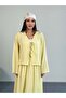 Tie Detail Jacket and Long Skirt Two Piece Set 8842 - Yellow - 4
