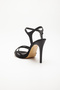 Women's High Thin Heel Stone Evening Dress Black Evening Dress Shoes - 5