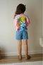 Girl's Suit with Embroidery Detailed Shorts - 2