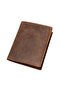Men's Leather Wallet 9.5 Cm, Slim Design, 7 Card Slots, Zipper Compartment