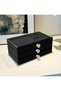 Black Transparent Jewelry Box with 3 Drawers and Compartments - 2