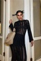 Black Marcella Crochet Midi Dress 2663-23 - 5