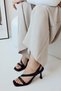 Botte Women's Square Toe Tape Detailed Heeled Slippers Sandals