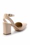 Matte Beige Satin Women's Classic Heeled Shoes01726140038 - 4