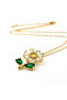 Green White Zircon Stone Daisy Flower Steel Necklace - 3