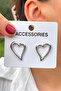 Silver Color Heart Women's Earrings - 2