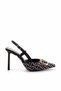Black Printed Fabric Women's Classic Heeled Shoes01209502504