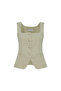 Khaki Unlined Square Collar Vest