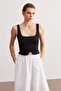 Black Low-cut Crop Blouse - 4