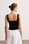 Black Low-cut Crop Blouse - 5