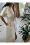 Ms Muslin Zippered Cream Dress - 6
