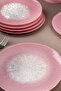 Pastel 7 Piece Glass Cake / Dessert Set Pink - 5