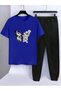 Women / Girl Thsort Tracksuit Set Butterfly Daisy Printed