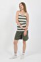 Women's Rope Strap Cotton Combed Shorts Set Khaki 3634 - 3