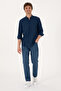 Men's Indigo Long Sleeve Shirt 50300219-Vr028 - 4