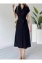 Linen, Buttoned Midi Dress - 3