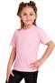 Crew Neck Short Sleeve Unprinted Pink Color Girl's Tshirt - 2