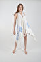 Asymmetrical Viscon Bell Vest Ethnic Blue Tree Pattern Cotton Beach Clothing 1 Piece Pareo Beachwear - 3