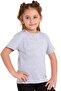 Crew Neck Short Sleeve Unprinted Gray Melange Color Girl's Tshirt - 2