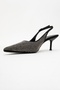 Novs Black Stone Women's Thin Heeled Evening Dress Shoes - 4