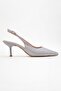Novs Silver Stone Women's Thin Heeled Evening Dress Shoes - 6