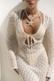 Nugruho Tie Detail Beige Knitwear Long Dress - 7