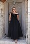 Buquet Women's Thick Strap One Shoulder Cross Top Knitted Bottom Poplin Maxi Length Dress - 4